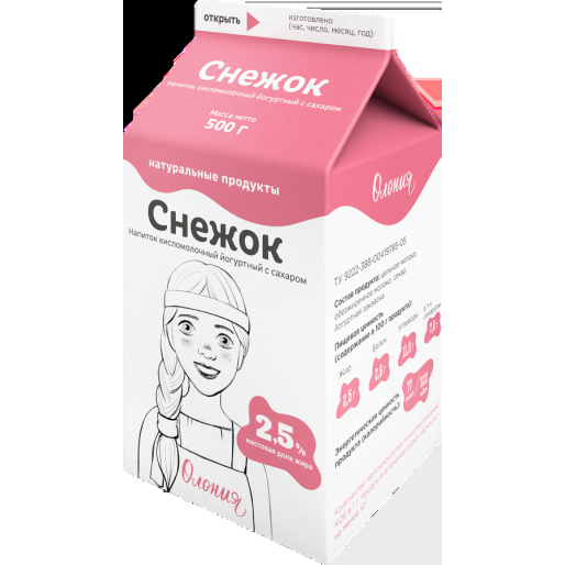 Снежок (йогурт) 2,5% 500г тетрапак Олония