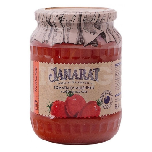 Томаты очищенные в собст-м соку ст/б 670г JANARAT