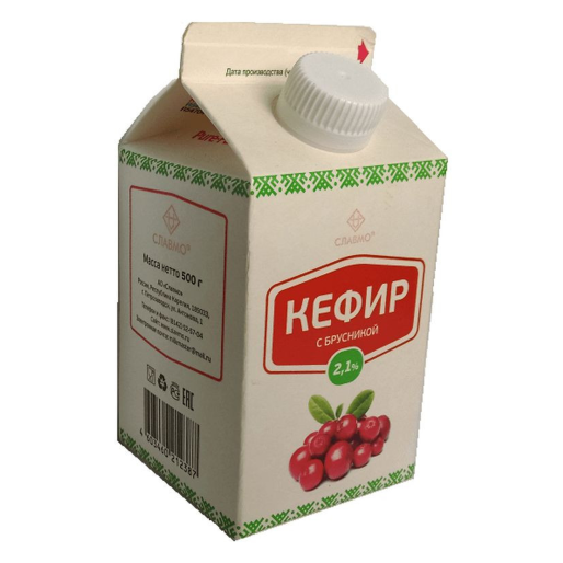 Кефир фруктовый с брусникой 2,1% 500г