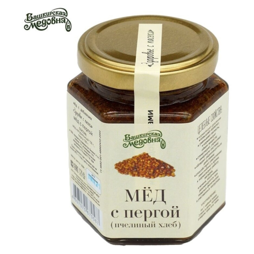 Мёд Башкирский Разнотравье с пергой пл/б 600г