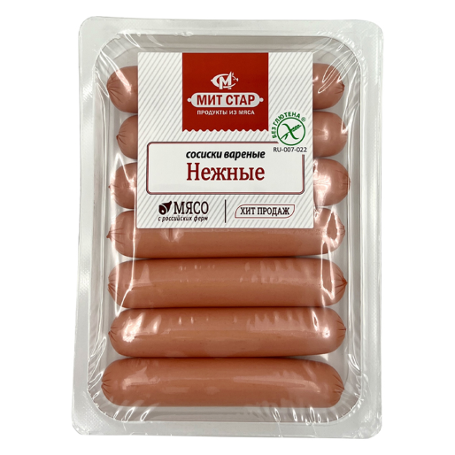 Сосиски "Нежные" вареные кг.