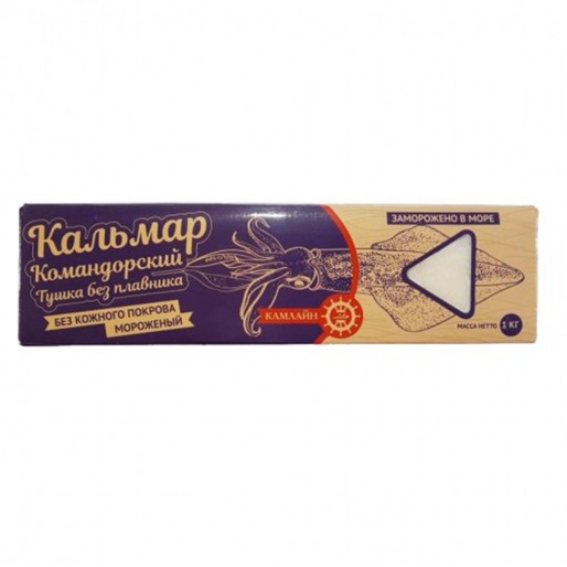 Кальмар командорский тушка Очищенный без кожи с/м 1 кг.