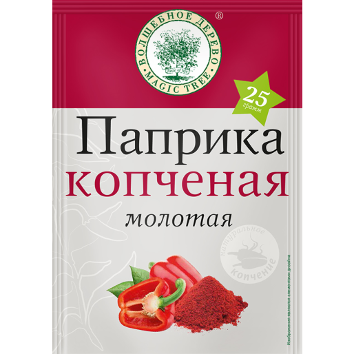 Паприка копченая молотая, пряность 25г Волшебное дерево