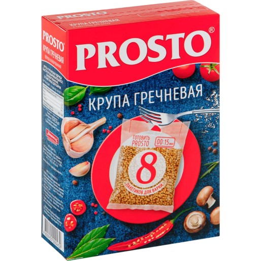 Крупа гречневая 500г, 8 пакетиков, PROSTO