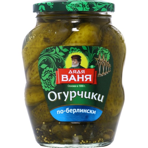 Огурчики По-берлински ст/б 680г Дядя Ваня